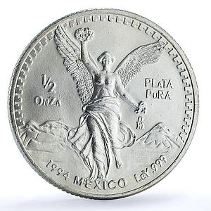 Mexico 1/2 onza Libertad Angel of Independence KM-545 Bullion silver coin 1994