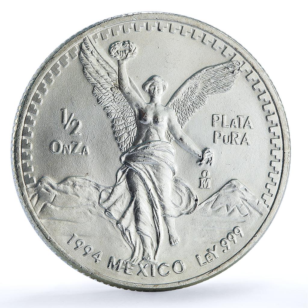 Mexico 1/2 onza Libertad Angel of Independence KM-545 Bullion silver coin 1994 Mexico 1/2 onza Libertad Angel of Independence KM-545 Bullion silver coin 1994
