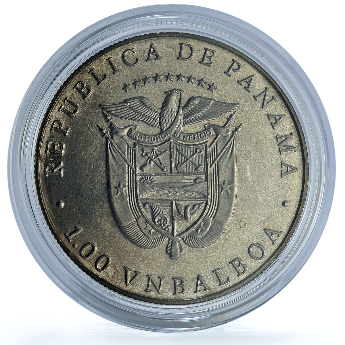 Panama 1 balboa Fencers X#M5 Calgary Olympics proof CuNi coin 1988