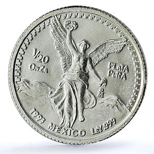 Mexico 1/20 onza Libertad Angel of Independence KM-542 Bullion silver coin 1993