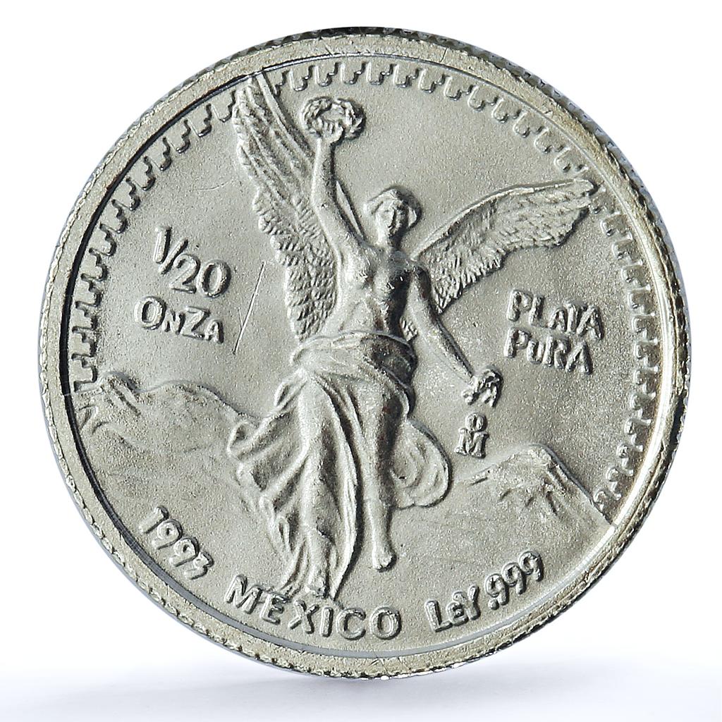 Mexico 1/20 onza Libertad Angel of Independence KM-542 Bullion silver coin 1993 Mexico 1/20 onza Libertad Angel of Independence KM-542 Bullion silver coin 1993