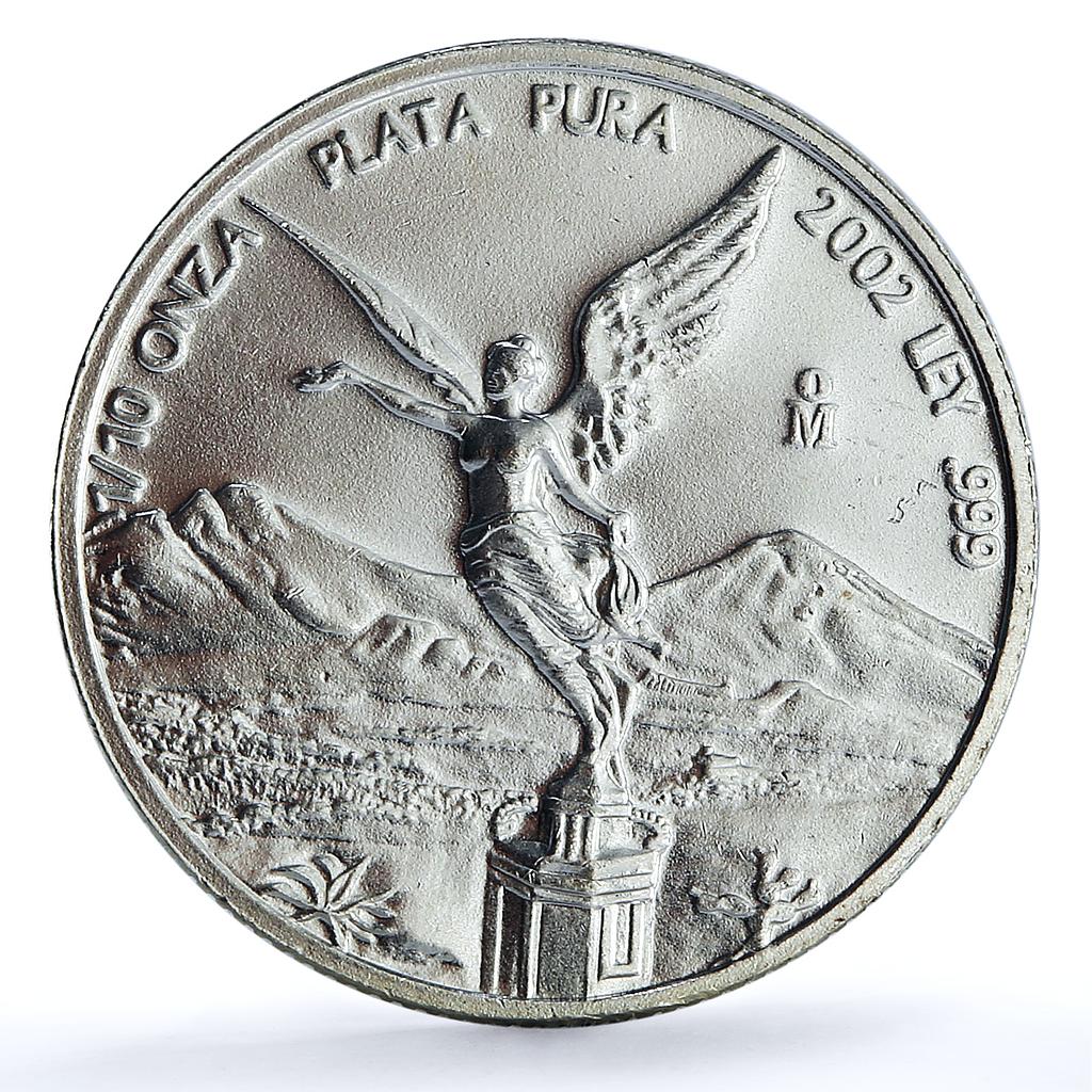 Mexico 1/10 onza Libertad Angel of Independence KM-610 Bullion silver coin 2002 Mexico 1/10 onza Libertad Angel of Independence KM-610 Bullion silver coin 2002
