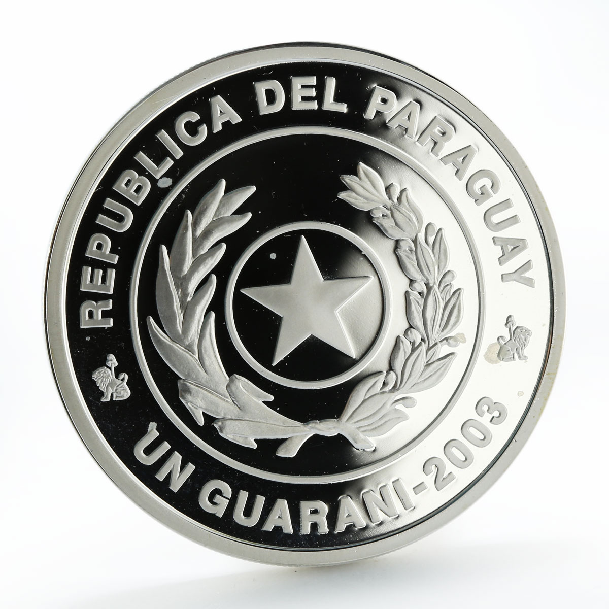 Paraguay 1 guarani Football World Cup Germany silver coin 2003 Paraguay 1 guarani Football World Cup Germany silver coin 2003