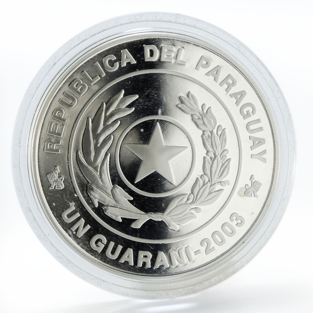 Paraguay 1 guarani Football World Cup Germany silver coin 2003 Paraguay 1 guarani Football World Cup Germany silver coin 2003