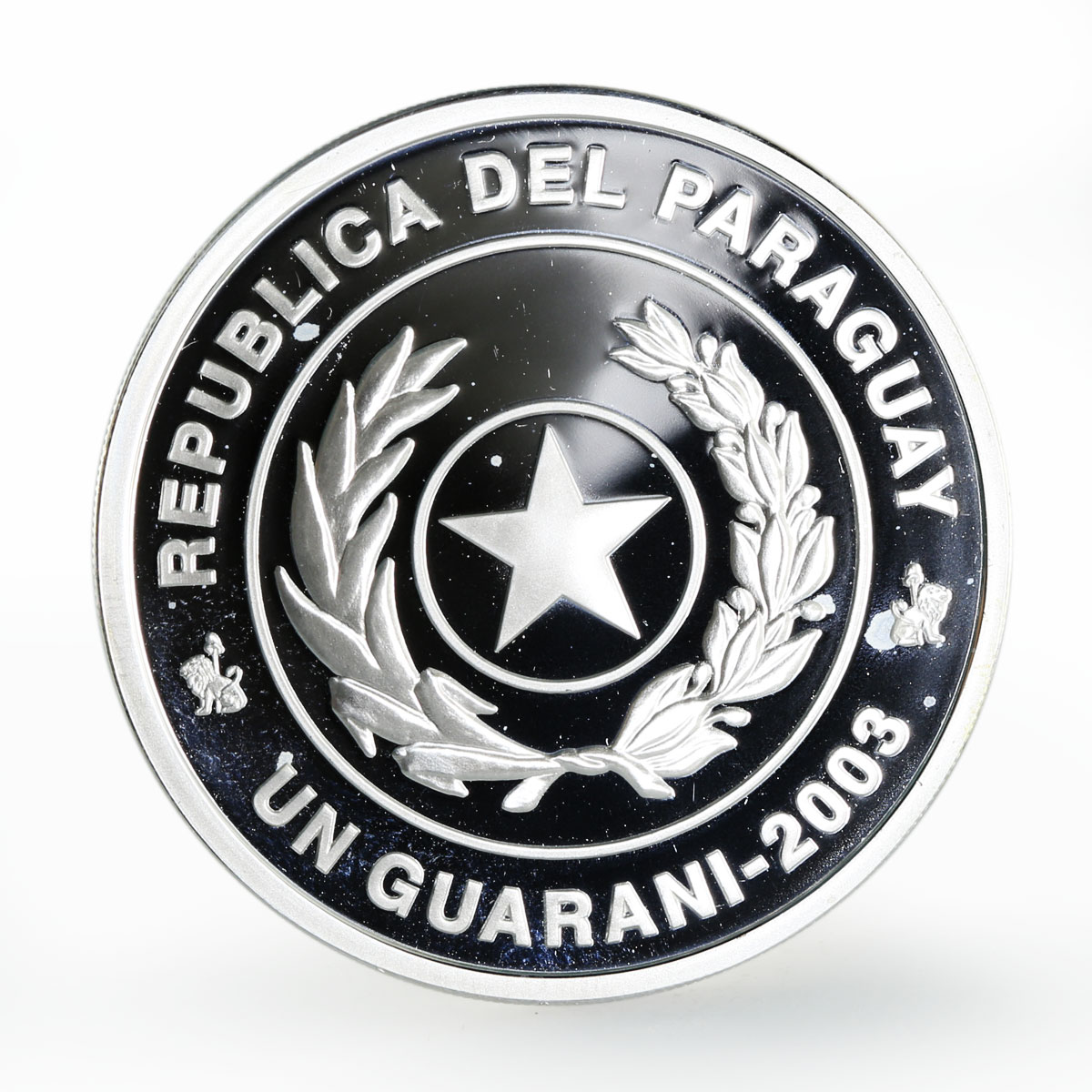 Paraguay 1 guarani Football World Cup Germany silver coin 2003 Paraguay 1 guarani Football World Cup Germany silver coin 2003