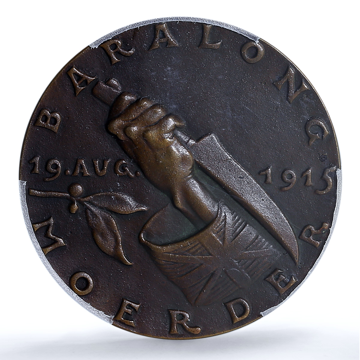 Germany Empire Baralong Moerder Kienast-162 Goetz MS 62 PCGS bronze medal 1915