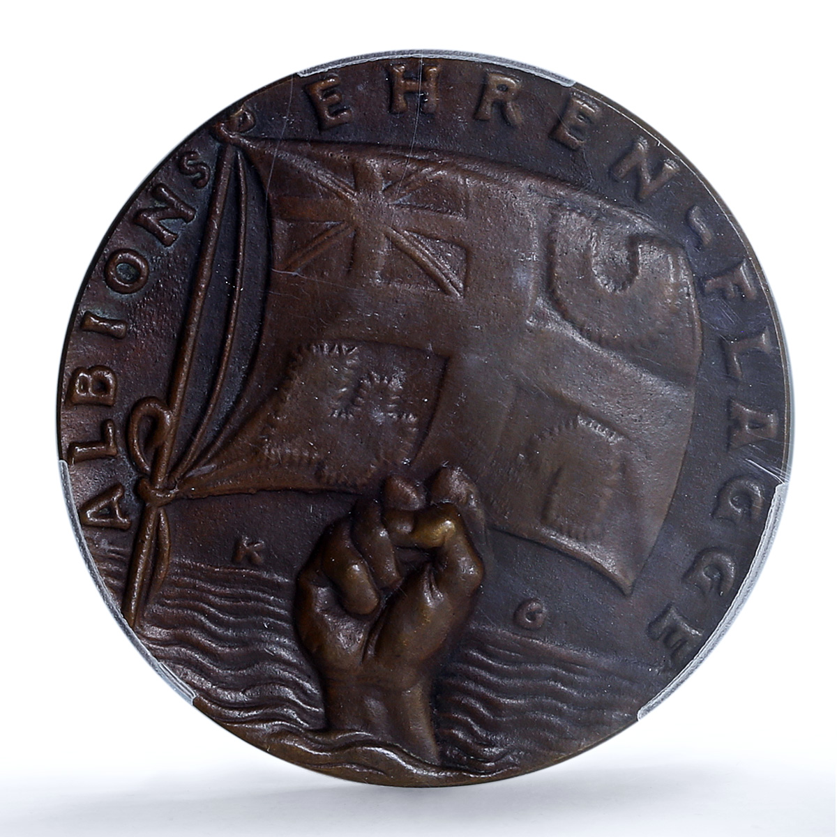 Germany Empire Baralong U 41 Sink Kienast-163 Goetz MS 63 PCGS bronze medal 1915