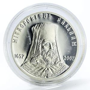 Moldova 50 lei Mitropolitul Varlaam proof silver coin 2007