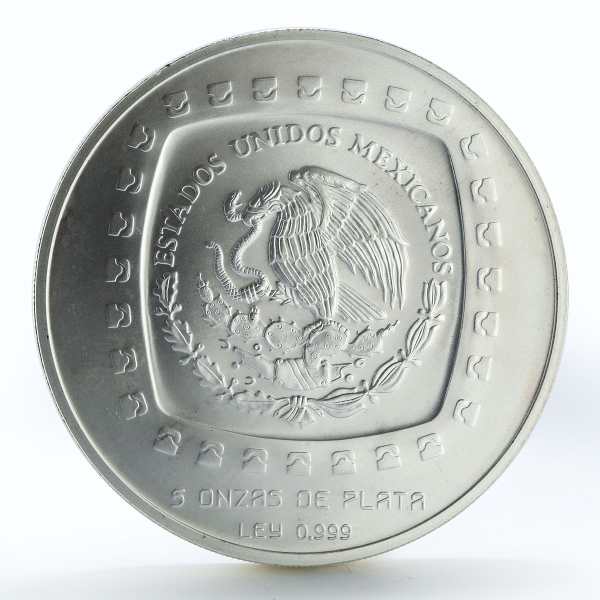 Mexico 10 pesos Olmec Series Cabeza Olmeca silver coin 1996