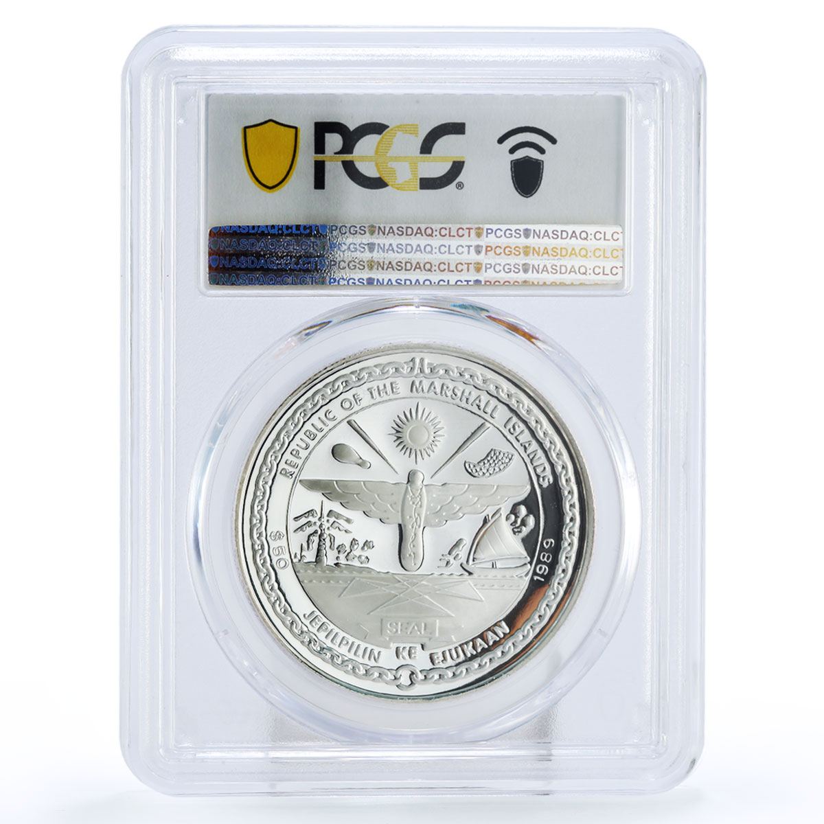 Marshall Islands 50 $ First Soft Landing on Moon PR68 PCGS silver coin 1989 Marshall Islands 50 $ First Soft Landing on Moon PR68 PCGS silver coin 1989