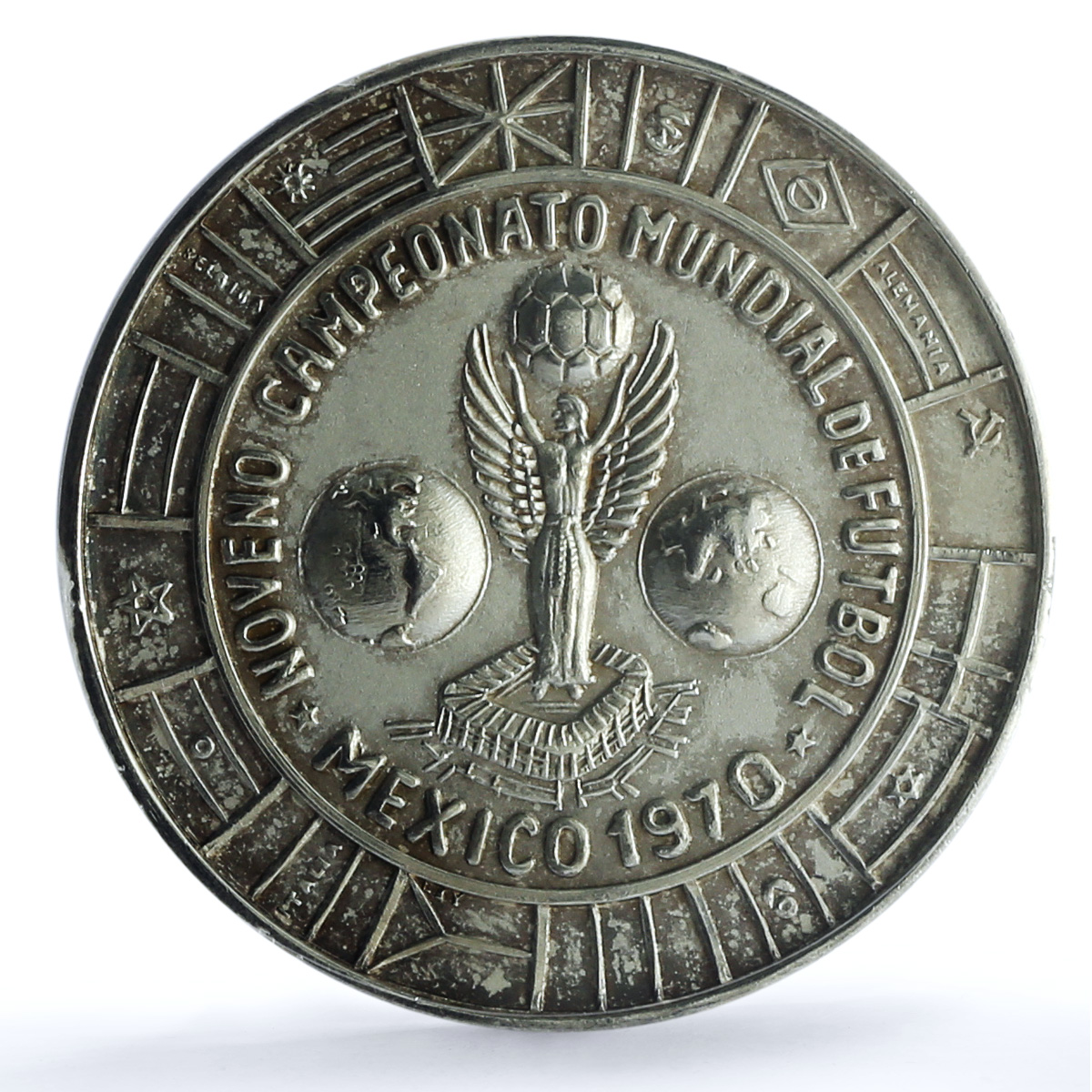 Mexico Football World Cup Brazil Champion Winner SP64 PCGS silver medal 1970 Mexico Football World Cup Brazil Champion Winner SP64 PCGS silver medal 1970