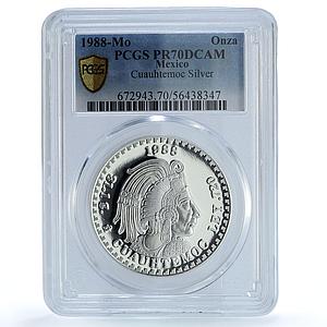 Mexico 1 onza Cuauhtemoc De Balancin PR 70 PCGS silver token 1988