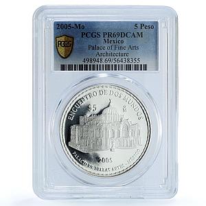 Mexico 5 pesos Palace Fine Arts KM-765 Ibero-American PR69 PCGS silver coin 2005