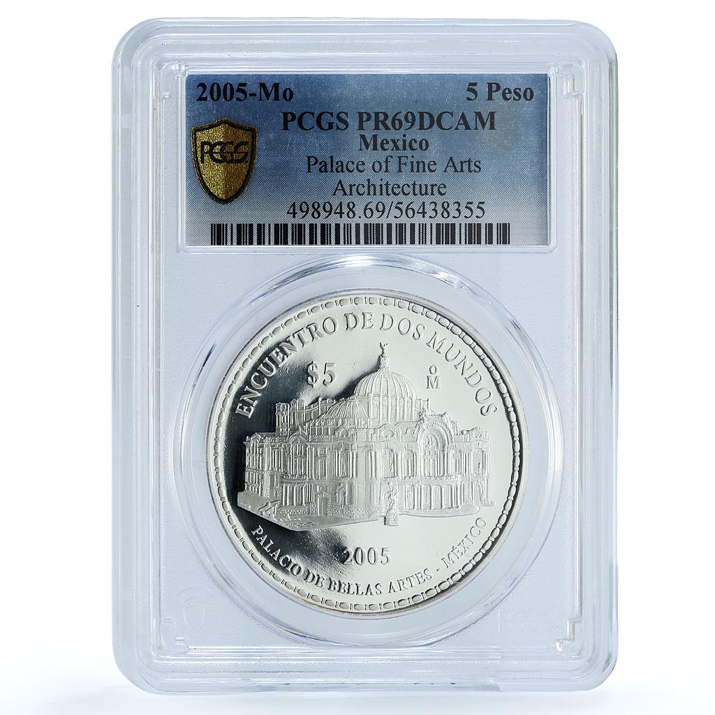 Mexico 5 pesos Palace Fine Arts KM-765 Ibero-American PR69 PCGS silver coin 2005