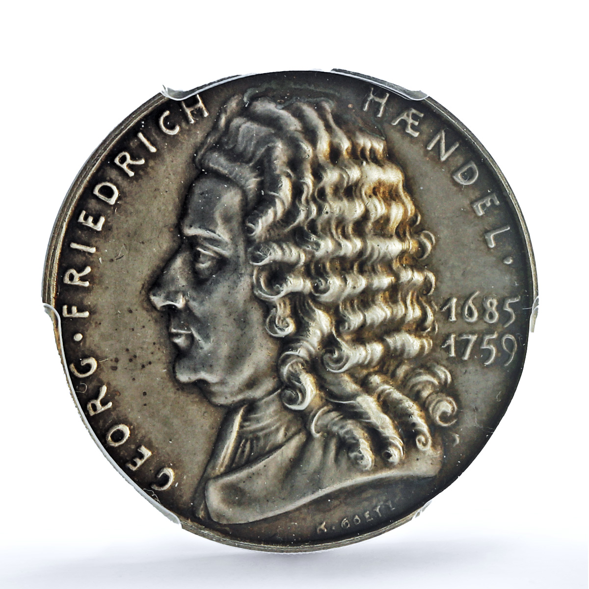 Germany Third Reich Handel Composer Kienast-502 SP 63 PCGS silver medal 1935 Germany Third Reich Handel Composer Kienast-502 SP 63 PCGS silver medal 1935