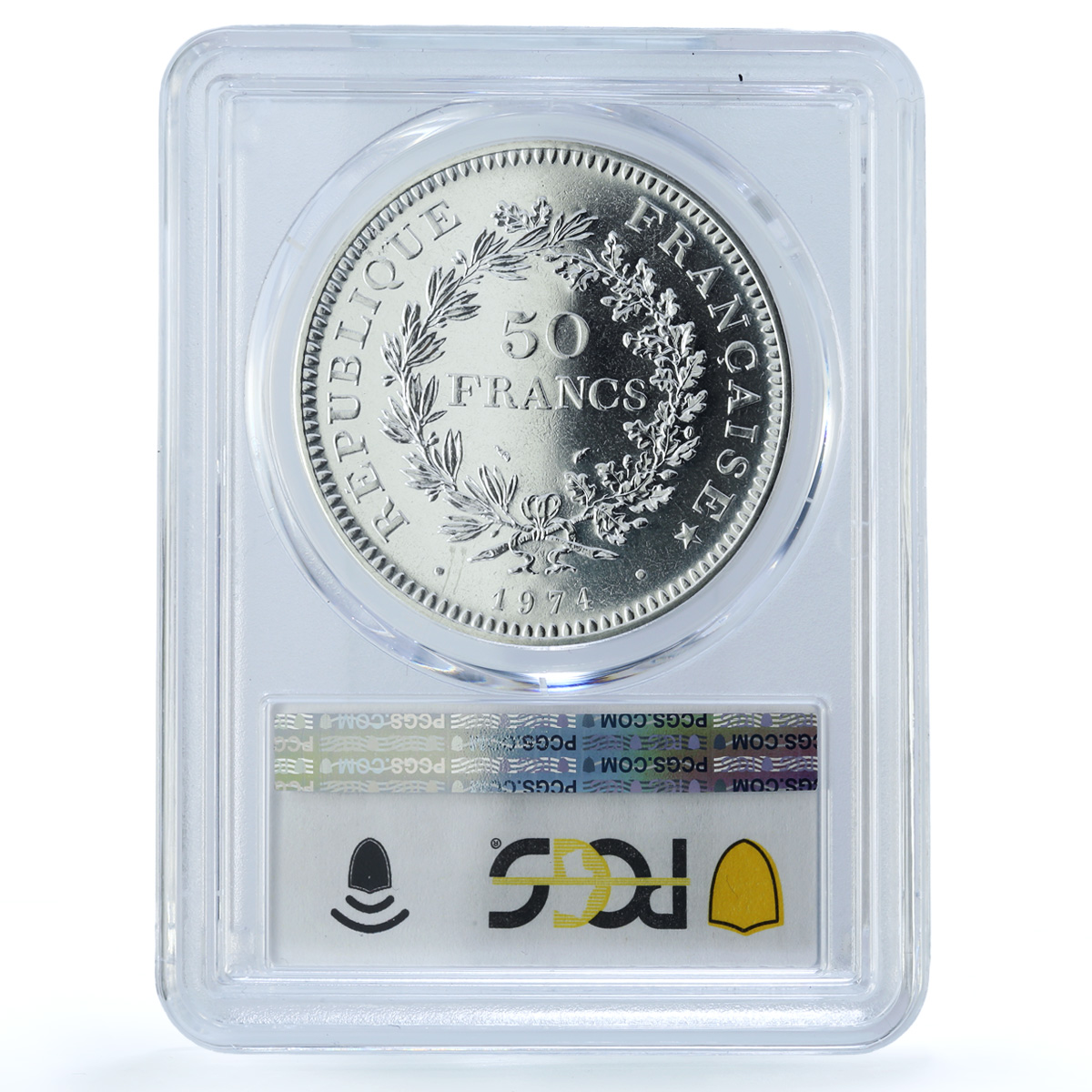 France 50 francs Hercules KM-941.1 Gad-882 F-427 MS 67 PCGS silver coin 1974 France 50 francs Hercules KM-941.1 Gad-882 F-427 MS 67 PCGS silver coin 1974