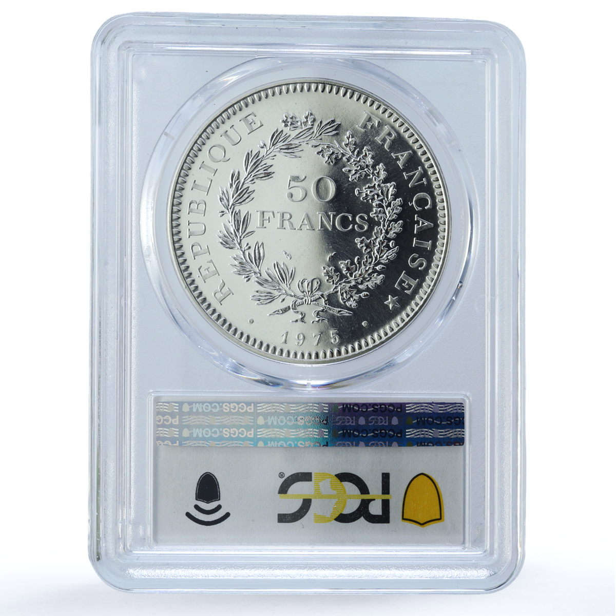 France 50 francs Hercules KM-941.1 Gad-882 F-427 MS 67 PCGS silver coin 1975 France 50 francs Hercules KM-941.1 Gad-882 F-427 MS 67 PCGS silver coin 1975
