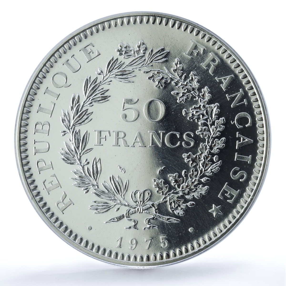 France 50 francs Hercules KM-941.1 Gad-882 F-427 MS 67 PCGS silver coin 1975 France 50 francs Hercules KM-941.1 Gad-882 F-427 MS 67 PCGS silver coin 1975