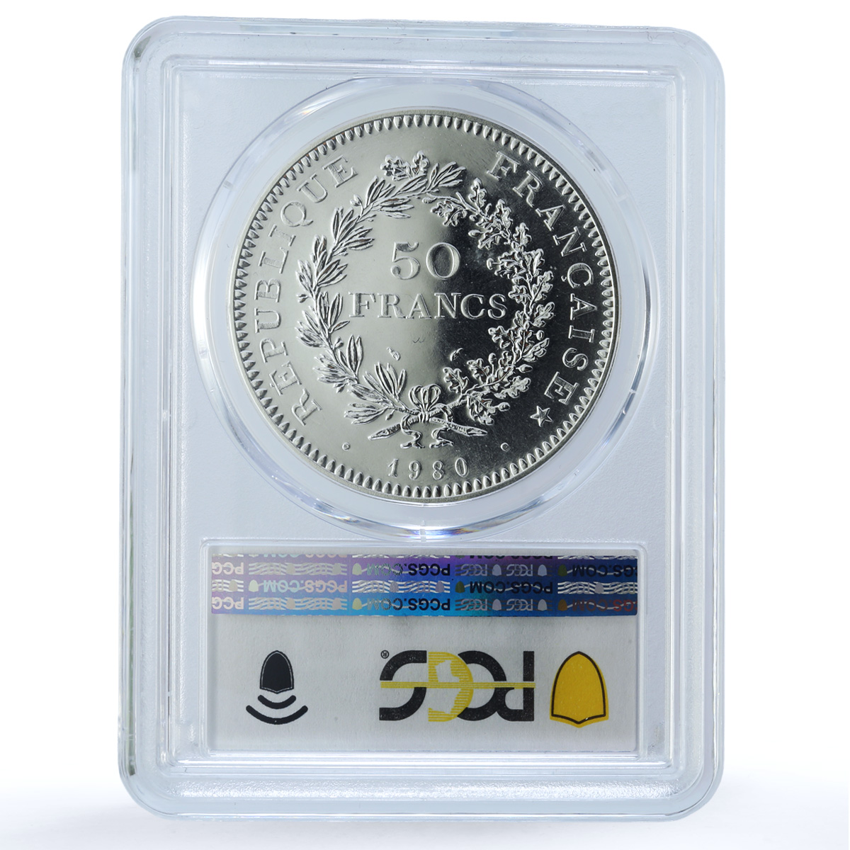 France 50 francs Hercules KM-941.1 Gad-882 F-427 MS 67 PCGS silver coin 1980 France 50 francs Hercules KM-941.1 Gad-882 F-427 MS 67 PCGS silver coin 1980