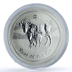 Australia 50 cents Year of the Ox KM-1750 Lunar Series 2 Bull silver coin 2009