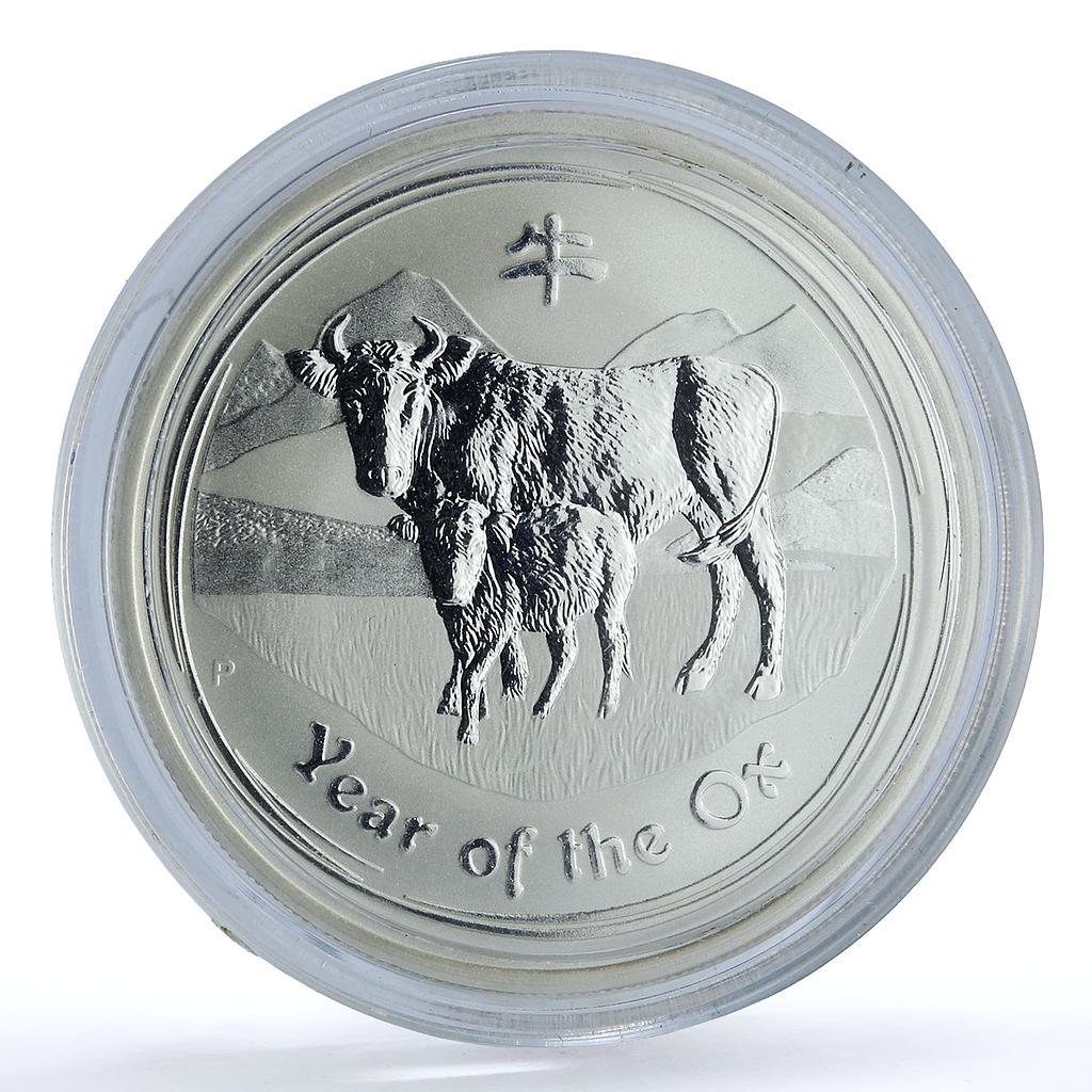 Australia 50 cents Year of the Ox KM-1750 Lunar Series 2 Bull silver coin 2009 Australia 50 cents Year of the Ox KM-1750 Lunar Series 2 Bull silver coin 2009