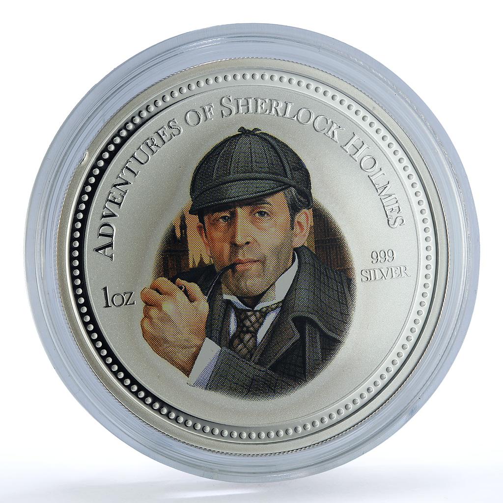 Cook Islands 2 dollars Sherlock Holmes KM-532 Literature Cinema silver coin 2007
