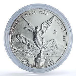Mexico 1 onza Libertad Angel of Independence KM-639 Bullion silver coin 2001