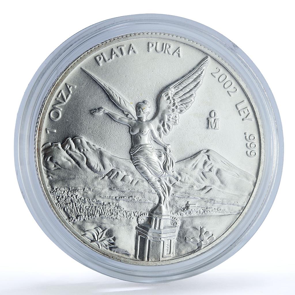 Mexico 1 onza Libertad Angel of Independence KM-639 Bullion silver coin 2002 Mexico 1 onza Libertad Angel of Independence KM-639 Bullion silver coin 2002