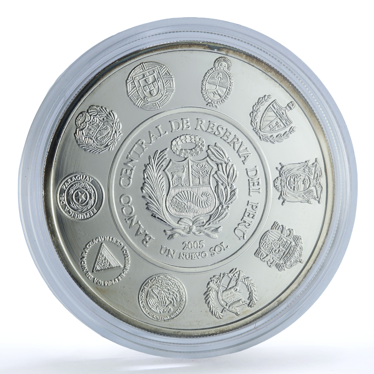 Peru 1 sol Machu Picchu Ibero-American Architecture proof silver coin 2005 Peru 1 sol Machu Picchu Ibero-American Architecture proof silver coin 2005