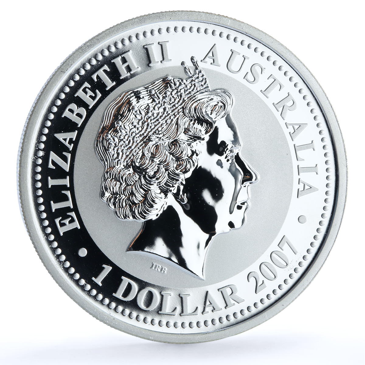 Australia 1 dollar Year Rat 2008 KM-1056a Lunar Series 1 Mouse silver coin 2007