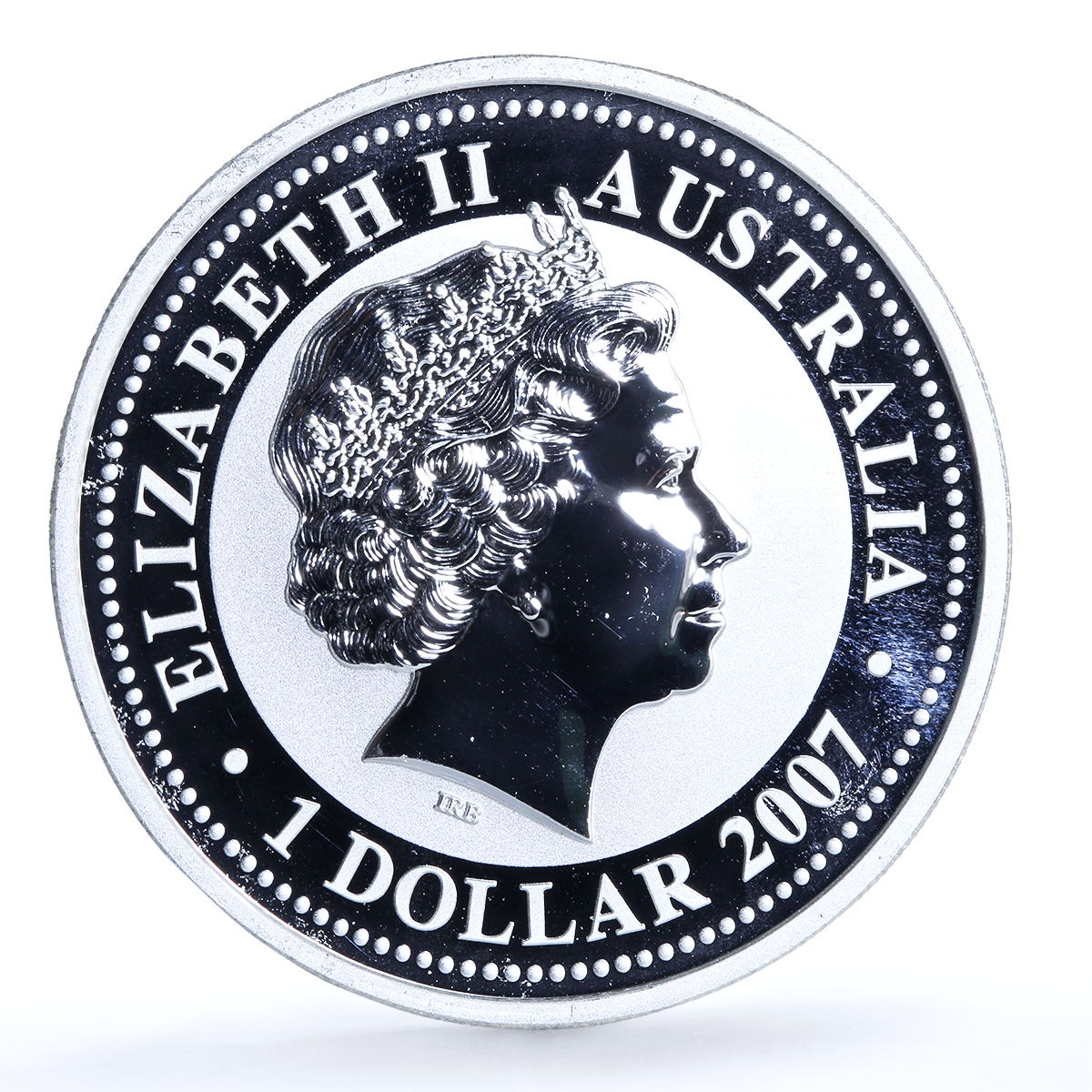 Australia 1 dollar Year Rat 2008 KM-1056a Lunar Series 1 Mouse silver coin 2007
