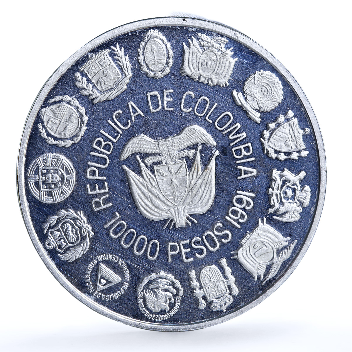 Colombia 10000 pesos Bogota Mint KM-284 Ibero-American proof silver coin 1991 Colombia 10000 pesos Bogota Mint KM-284 Ibero-American proof silver coin 1991