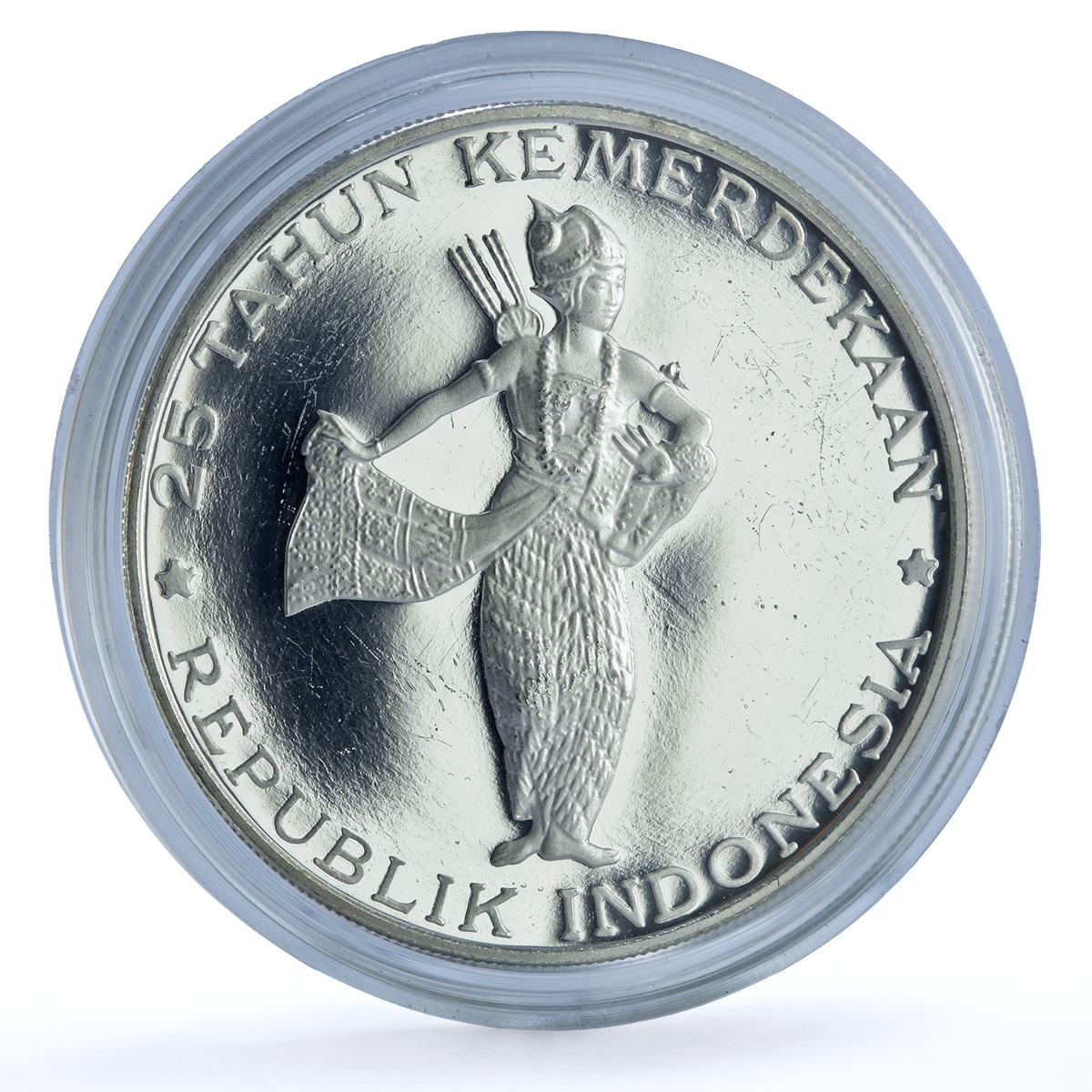 Indonesia 500 rupiah Wayang Dancer KM-25 Independence proof silver coin 1970 Indonesia 500 rupiah Wayang Dancer KM-25 Independence proof silver coin 1970