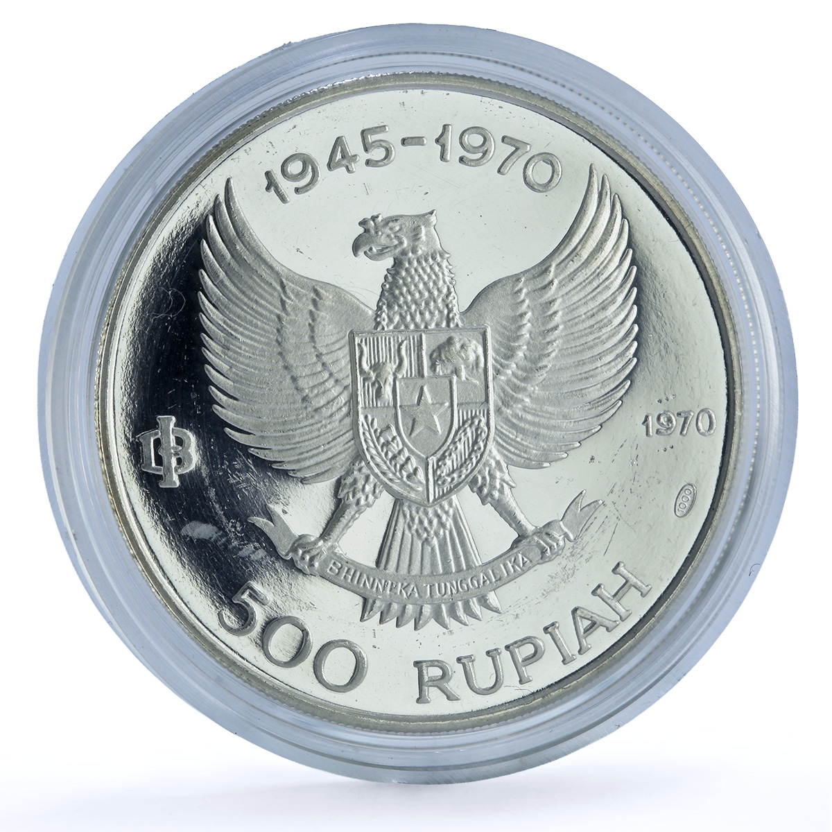 Indonesia 500 rupiah Wayang Dancer KM-25 Independence proof silver coin 1970 Indonesia 500 rupiah Wayang Dancer KM-25 Independence proof silver coin 1970