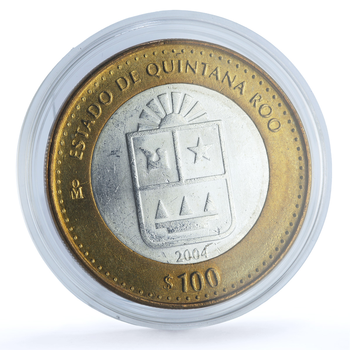 Mexico 100 pesos Quintana State 1st Edition KM-736 Federation bimetal coin 2004