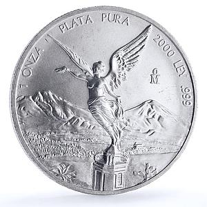 Mexico 1 onza Libertad Angel of Independence KM-639 Bullion silver coin 2000