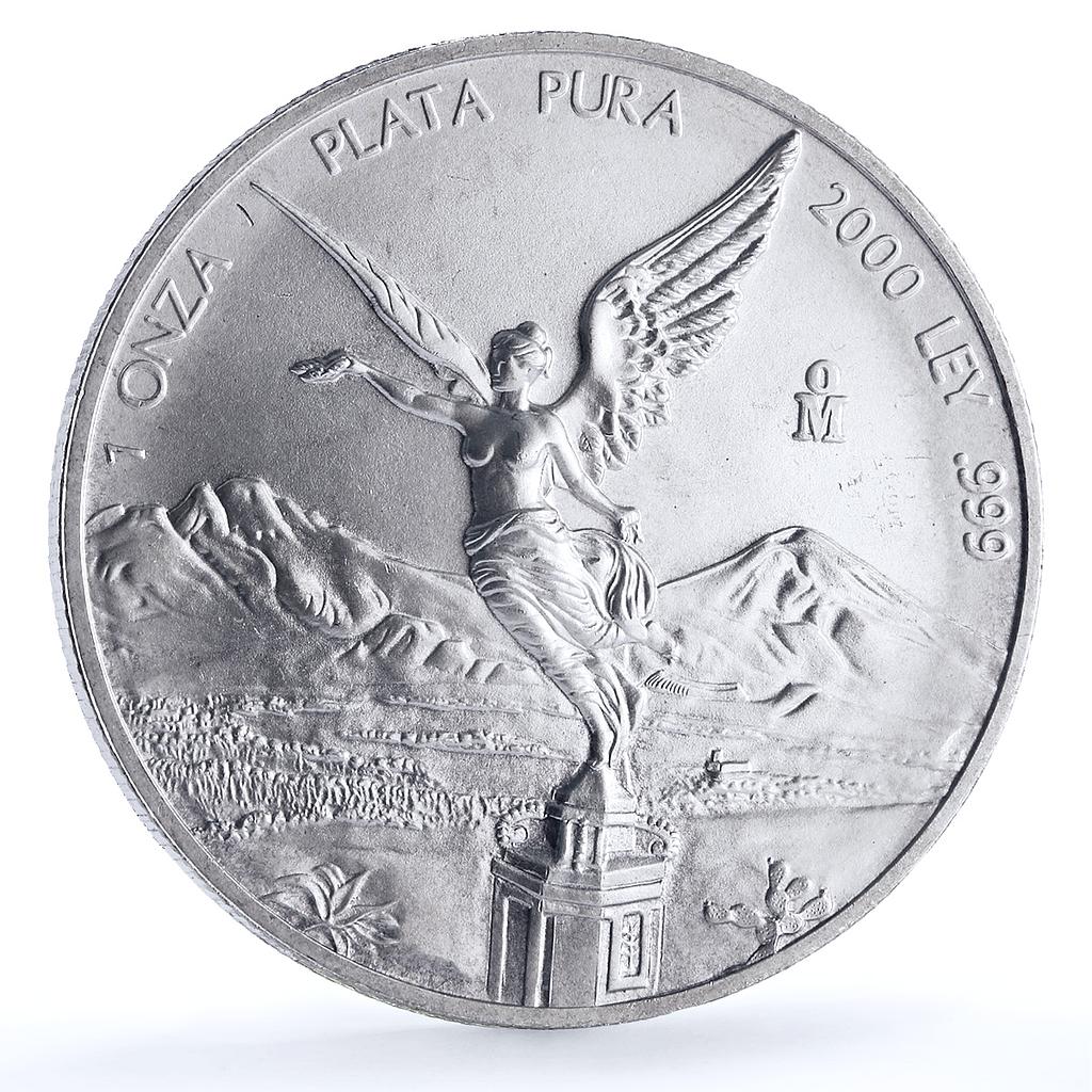 Mexico 1 onza Libertad Angel of Independence KM-639 Bullion silver coin 2000 Mexico 1 onza Libertad Angel of Independence KM-639 Bullion silver coin 2000