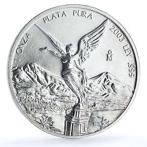 Mexico 1 onza Libertad Angel of Independence KM-639 Bullion silver coin 2003