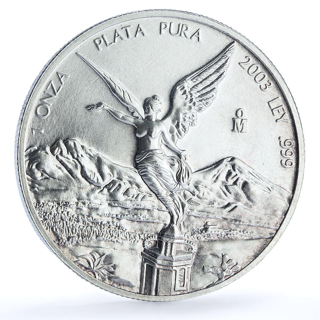 Mexico 1 onza Libertad Angel of Independence KM-639 Bullion silver coin 2003