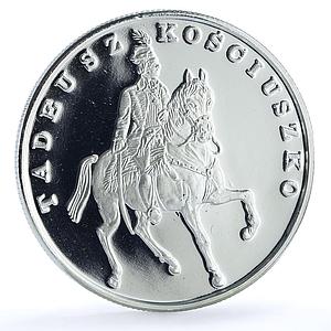 Poland 100000 zlotych Tadeusz Kosciuszko Y#200 Horseman proof silver coin 1990