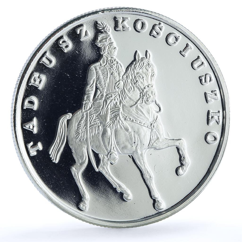 Poland 100000 zlotych Tadeusz Kosciuszko Y#200 Horseman proof silver coin 1990 Poland 100000 zlotych Tadeusz Kosciuszko Y#200 Horseman proof silver coin 1990