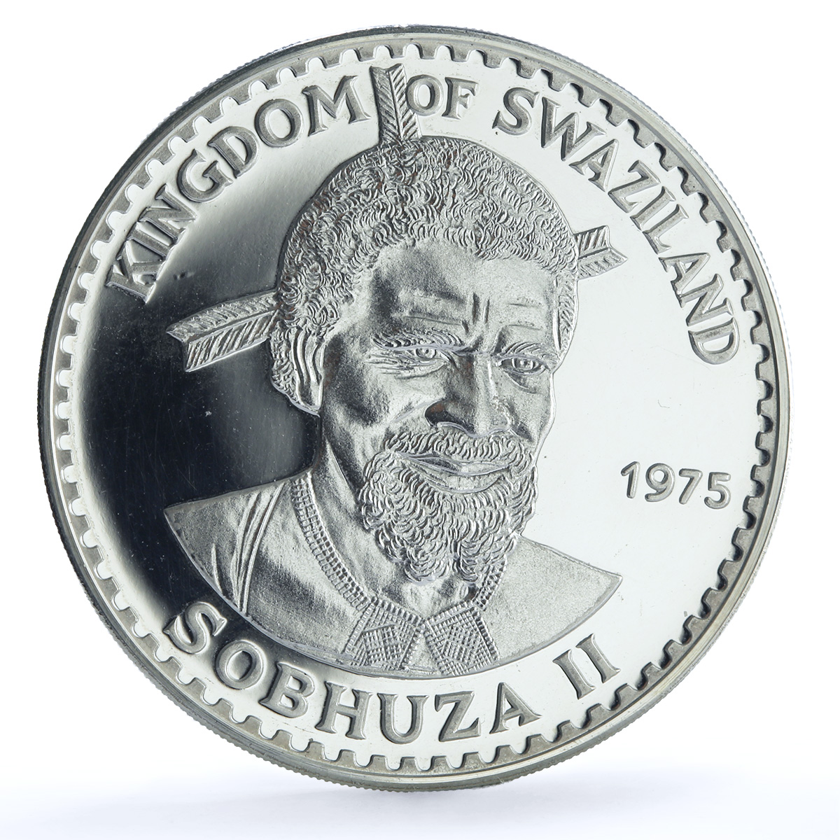 Swaziland 10 emalangeni Sobhuza II KM-25 Heron Bird BU silver coin 1975 Swaziland 10 emalangeni Sobhuza II KM-25 Heron Bird BU silver coin 1975