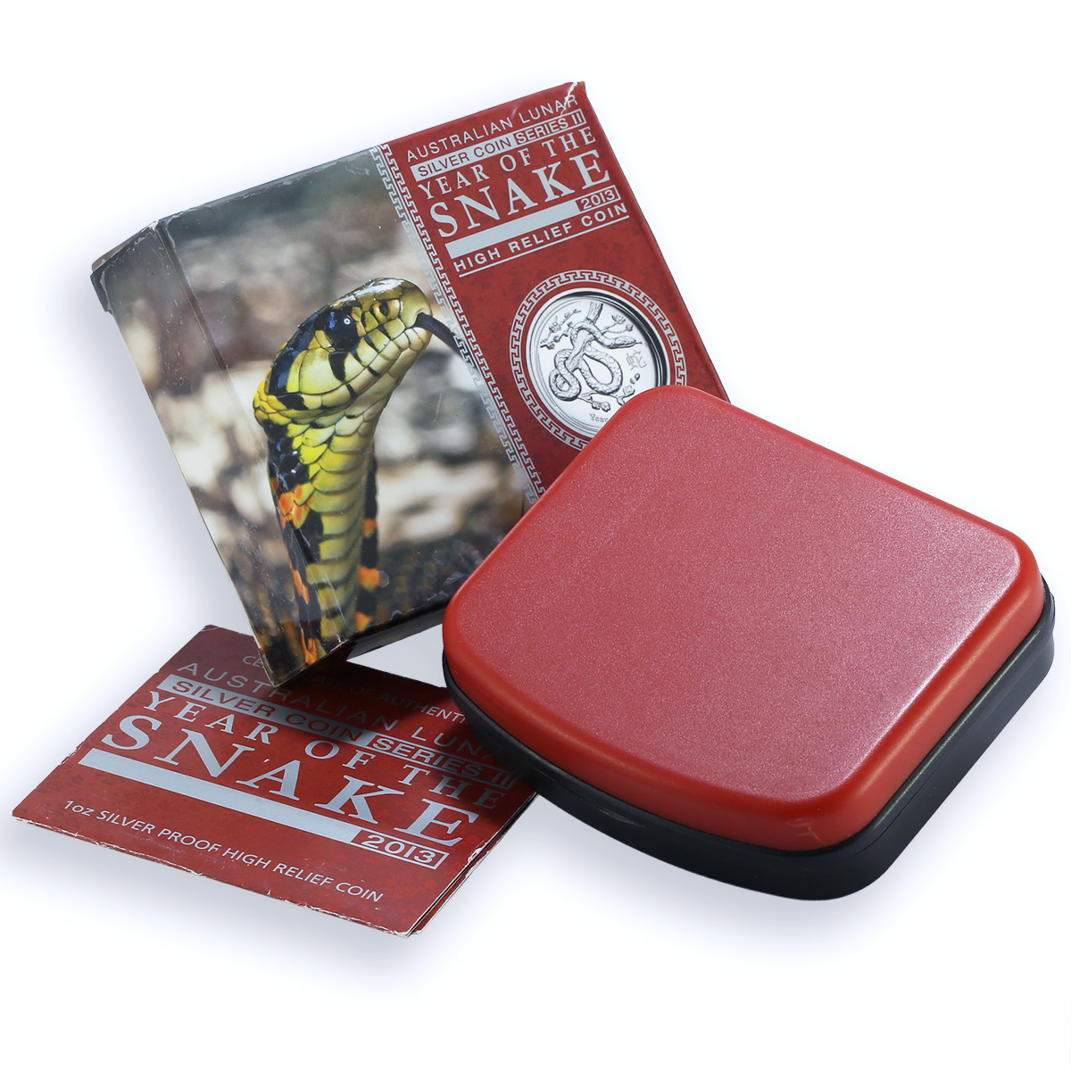 Australia 1 dollar Year Snake High Relief Lunar Series 2 proof silver coin 2013 Australia 1 dollar Year Snake High Relief Lunar Series 2 proof silver coin 2013