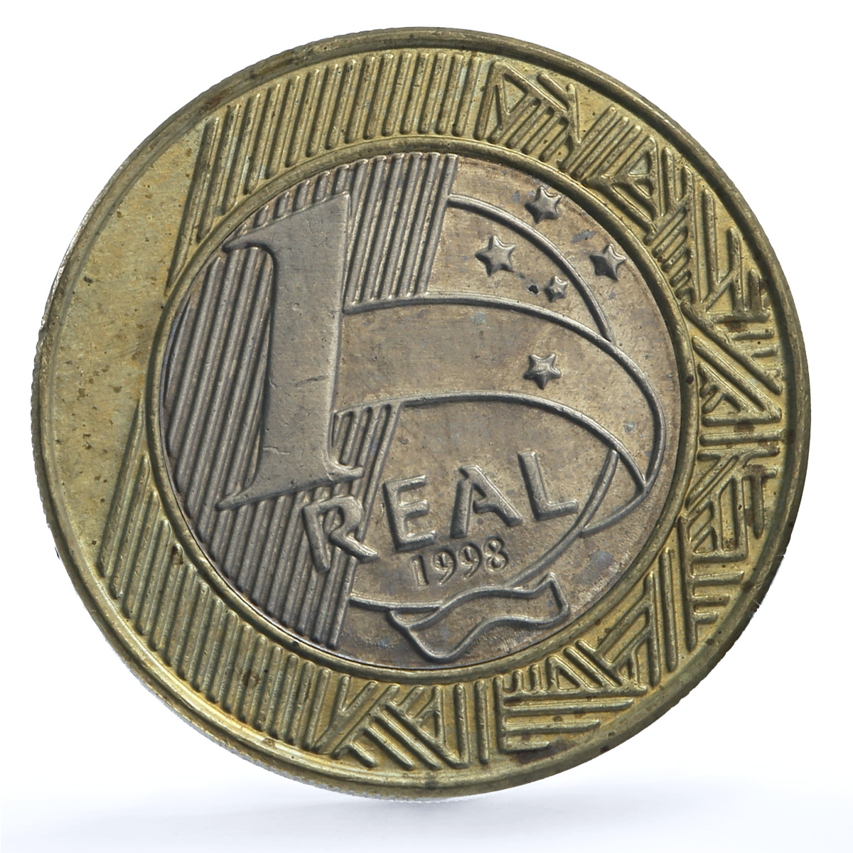 Brazil 1 real Human Rights KM-653 United Nations UN bimetal coin 1998 Brazil 1 real Human Rights KM-653 United Nations UN bimetal coin 1998