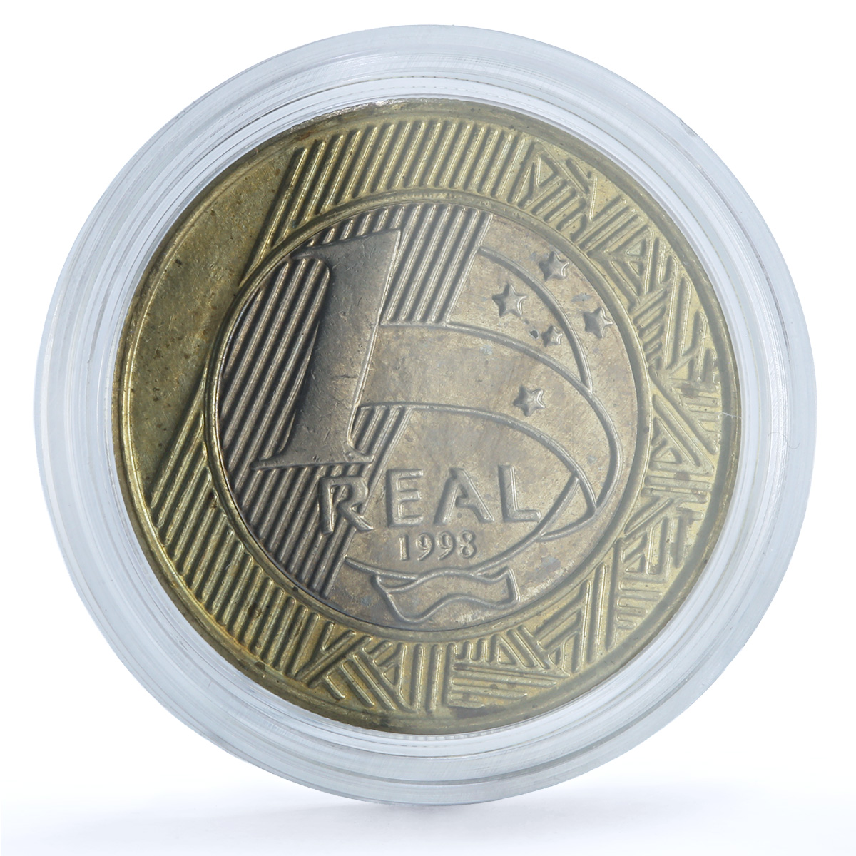 Brazil 1 real Human Rights KM-653 United Nations UN bimetal coin 1998 Brazil 1 real Human Rights KM-653 United Nations UN bimetal coin 1998