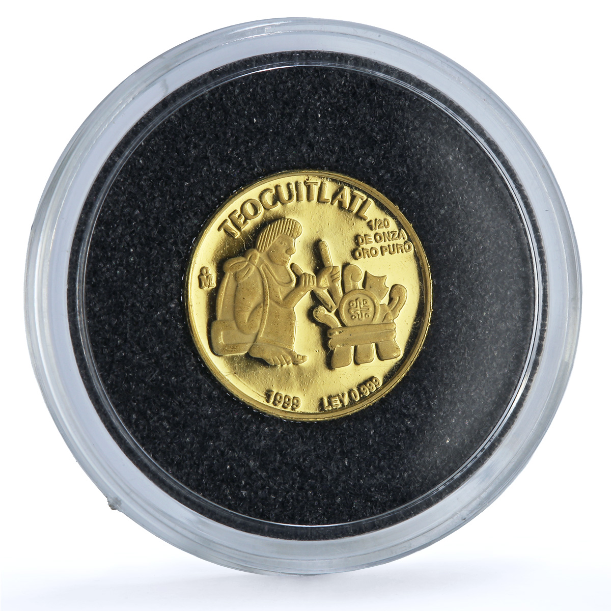 Mexico 1/20 onza Teocuitlatl KM-642 Crafts Melting Aztec proof gold coin 1999 Mexico 1/20 onza Teocuitlatl KM-642 Crafts Melting Aztec proof gold coin 1999