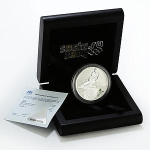 Russia 3 rubles Winter Olympics Sochi - Cross-country skiing silver coin 2014