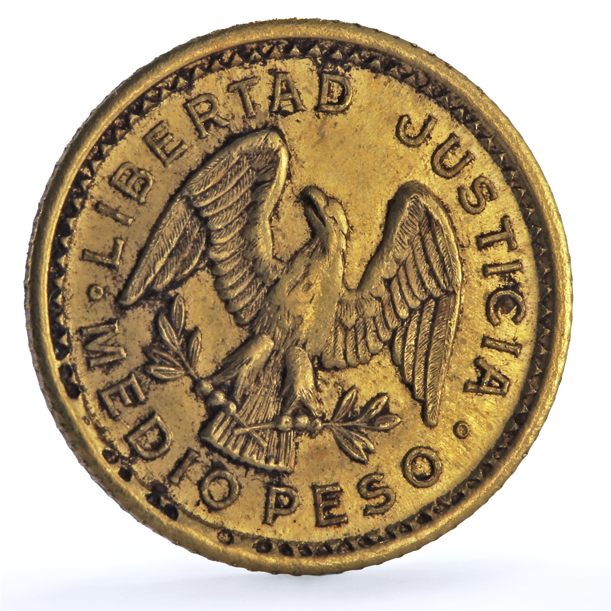 Venezuela 1/2 peso Pueblos Unidos Americanos Medio Peso gold coin 1863