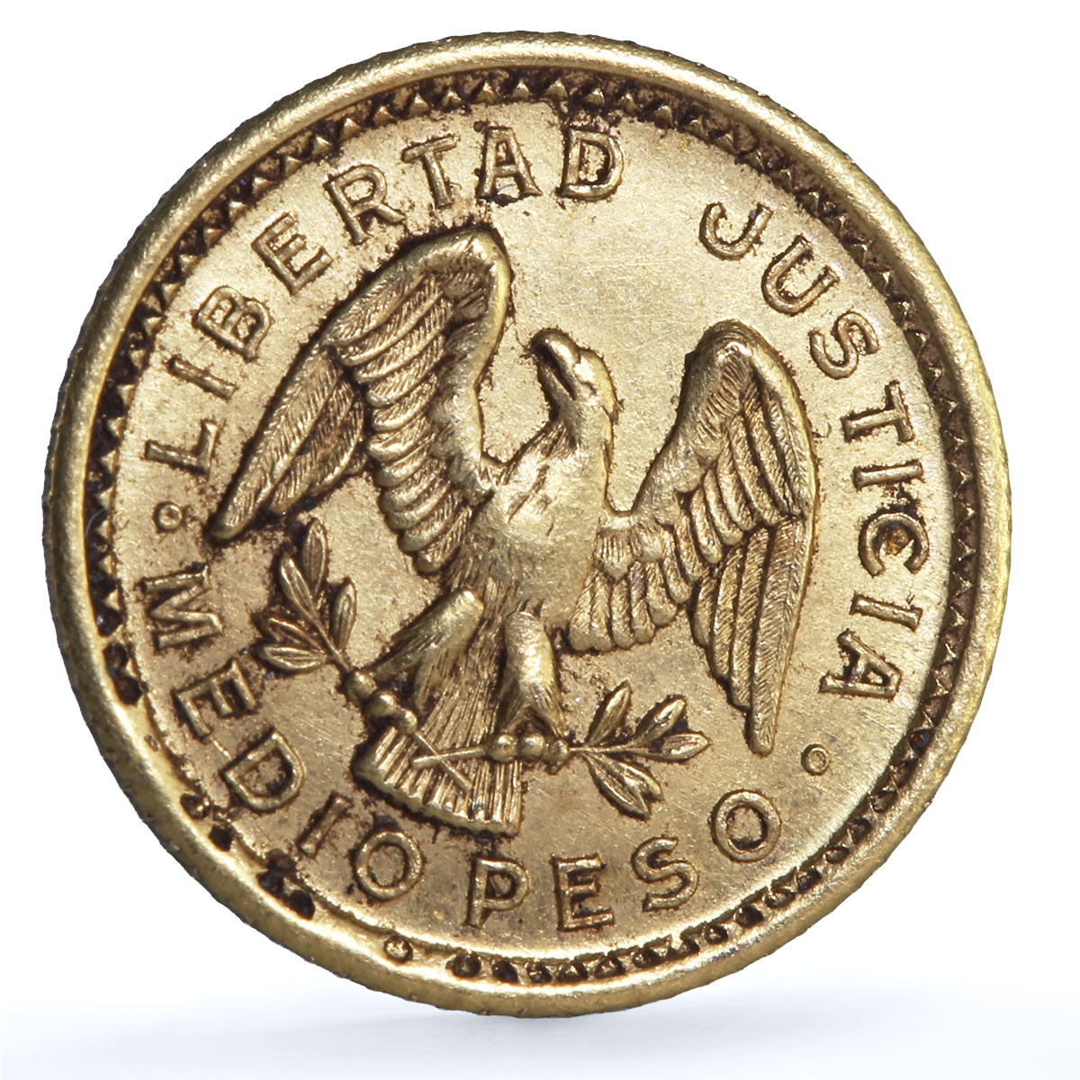 Venezuela 1/2 peso Pueblos Unidos Americanos Medio Peso gold coin 1863