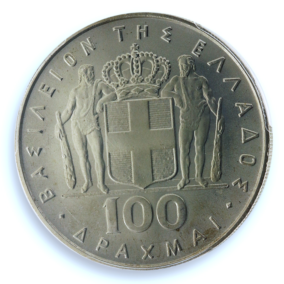Greece 100 drachmai Revolution 21 April 1967 KM-94 MS 66 PCGS silver coin 1970 Greece 100 drachmai Revolution 21 April 1967 KM-94 MS 66 PCGS silver coin 1970